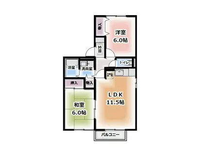 ファミール(2LDK/2階)の間取り写真