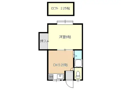 リゾートイン若葉(1DK/1階)の間取り写真