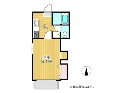 ハイツテクノ(1K/2階)の間取り写真