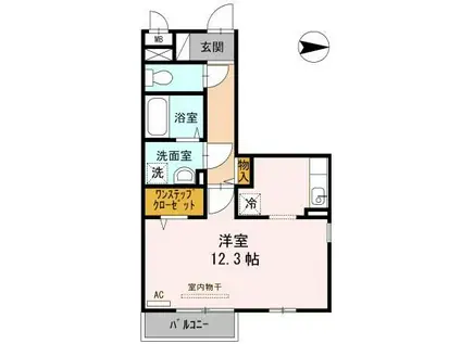 ブランシェ(ワンルーム/2階)の間取り写真