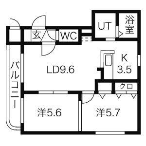 I CLAIRE アイクレール元町(2LDK/4階)の間取り写真