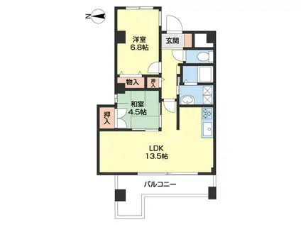 ラ・ブランシェ・S(2LDK/5階)の間取り写真