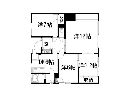 光南ハイツ(4DK/1階)の間取り写真