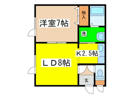 光昭ハイツ(1LDK/2階)の間取り写真