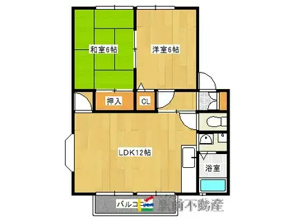 ガーデンヒルズ鍋島E(2LDK/1階)の間取り写真