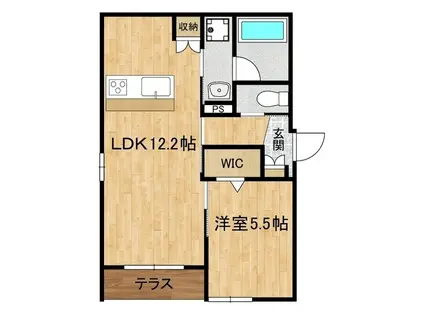 SEDA・SOLANA(1LDK/1階)の間取り写真
