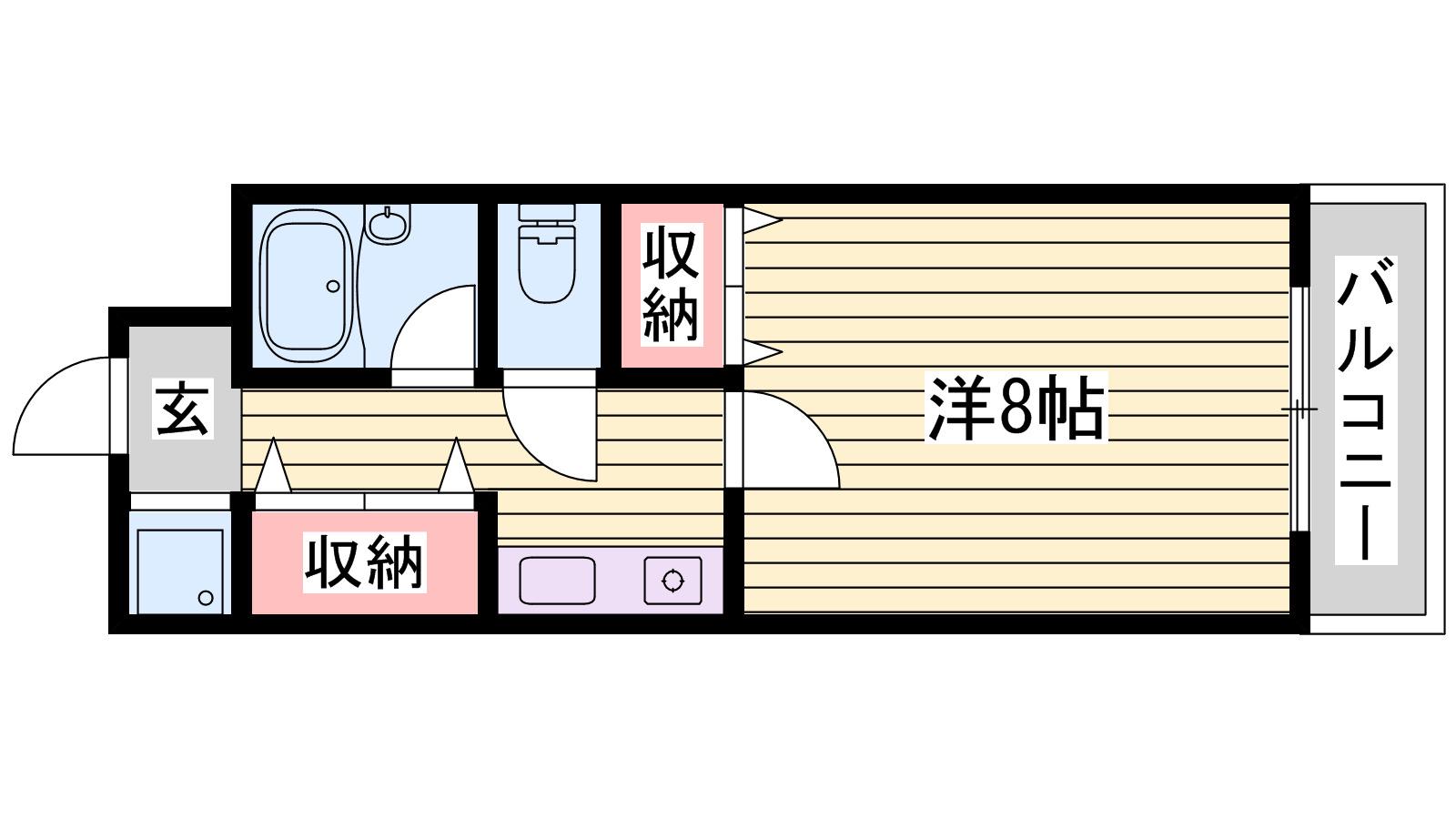 T-BLD神屋町(1K/4階)の間取り写真