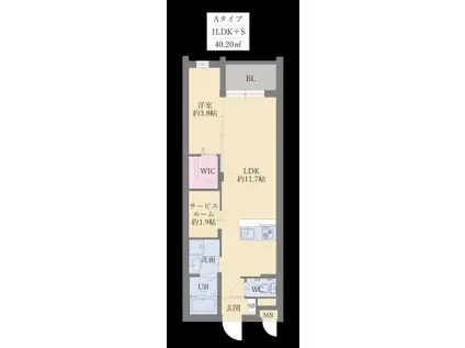 ライフフィールド曰佐(1SLDK/5階)の間取り写真
