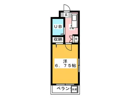 エバーグレース子安(1K/2階)の間取り写真