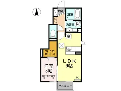 PRIMO II(1LDK/1階)の間取り写真