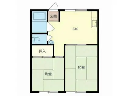 森田マンション(2DK/1階)の間取り写真