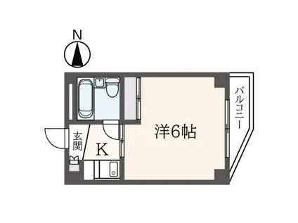 M・IビルV(1K/1階)の間取り写真
