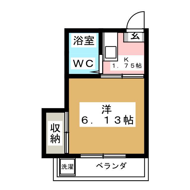 レヂデンスアシムラ(1K/2階)の間取り写真