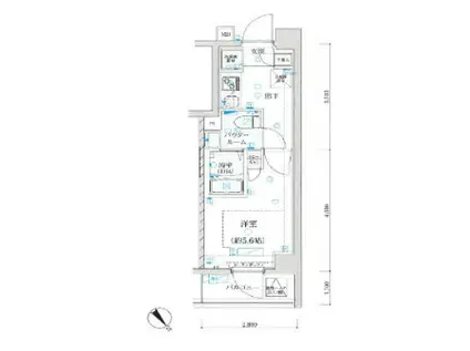 GENOVIA堀切菖蒲園(1K/2階)の間取り写真