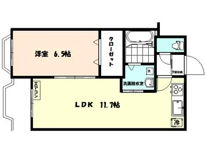 ヴァンヴェール柳町(1LDK/4階)の間取り写真