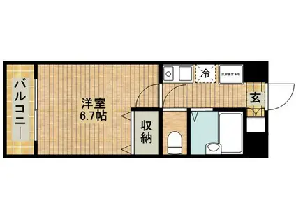 ボナール(1K/1階)の間取り写真