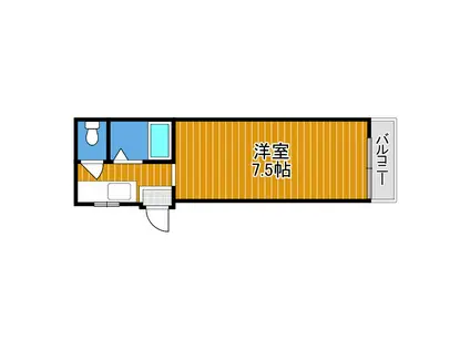 本松葉ビル(ワンルーム/2階)の間取り写真