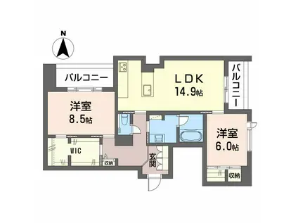 カーサ コーシェリ(2LDK/3階)の間取り写真