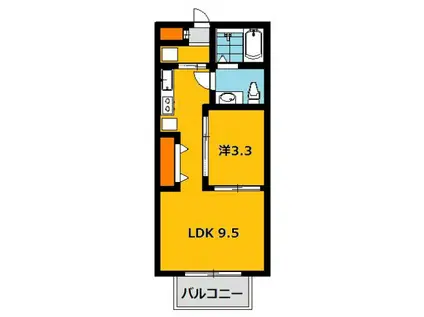 KパレスII(1LDK/2階)の間取り写真