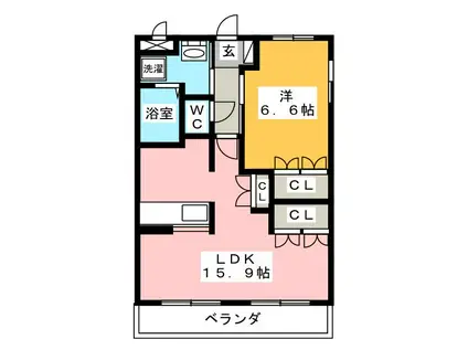 メゾン・フローラ(1LDK/1階)の間取り写真