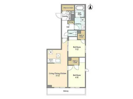 LS RESIDENCE東中野(2LDK/2階)の間取り写真