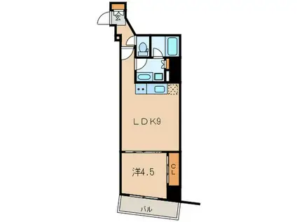 ザ・パークハビオ日本橋小伝馬町(1LDK/4階)の間取り写真
