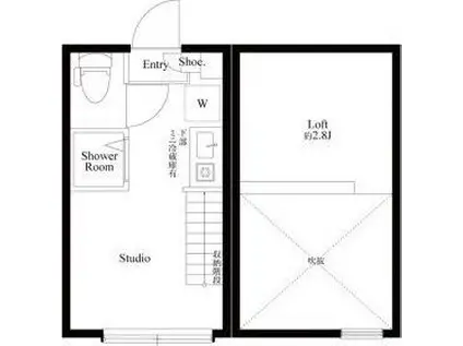 ハーモニーテラス上高井戸IV(ワンルーム/2階)の間取り写真