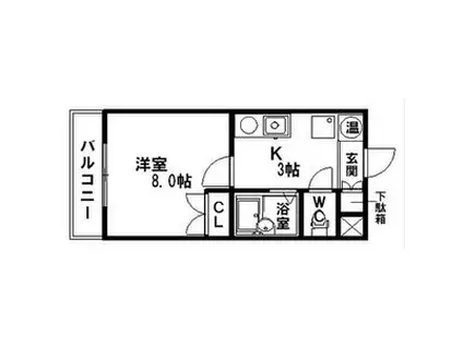 コーポフローラ(1K/4階)の間取り写真