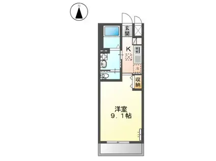 エンプレスV(1K/1階)の間取り写真