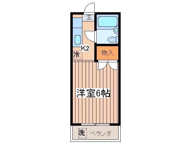 タウンパレスコヤマ(1K/2階)の間取り写真