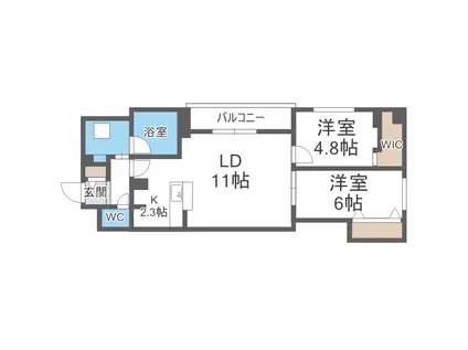 ルチェ・ソラーレハッサム(2LDK/3階)の間取り写真