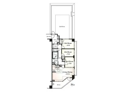 アールブラン大井町ミュゼ(3LDK/6階)の間取り写真