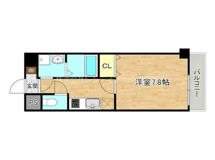 トレノーヴェ南巽(1K/7階)の間取り写真