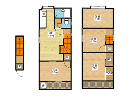 大橋ビル(4DK/3階)の間取り写真