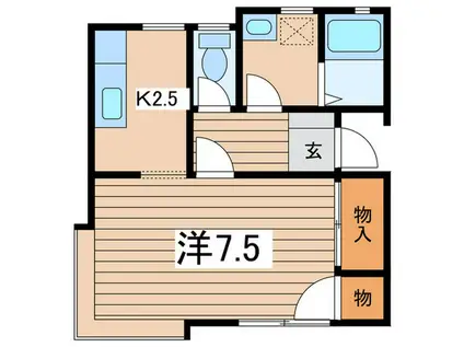 ロイヤルハイツ(1K/1階)の間取り写真