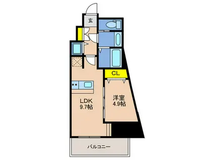 ファーストフィオーレ神戸ハーバーランド(1LDK/10階)の間取り写真