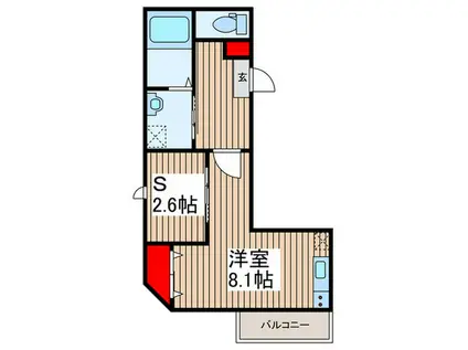 グラン大袋(ワンルーム/1階)の間取り写真