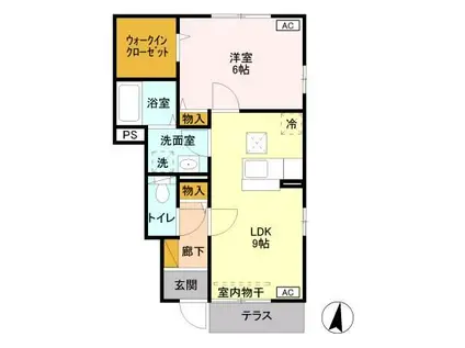 NKハウス(1LDK/1階)の間取り写真