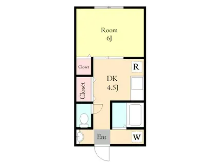 ハイツ成丘(1DK/3階)の間取り写真