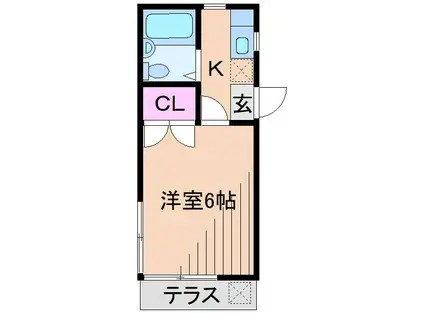 ペアコート大倉山(1K/1階)の間取り写真