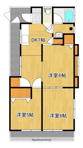コーポ桐栄(3DK/2階)の間取り写真