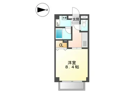 レクサ若葉(1K/3階)の間取り写真