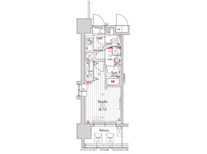 グランド・ガーラ川崎西口(1K/10階)の間取り写真