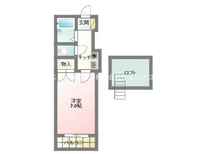 レオパレスさんわ大和田5(1K/2階)の間取り写真