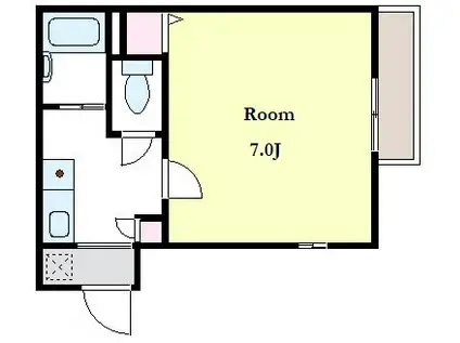 ソルジェ(1K/1階)の間取り写真