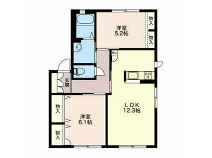 アニマル・ワン G(2LDK/1階)の間取り写真