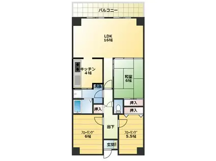 PHOENIX COURT 交野I(3LDK/1階)の間取り写真