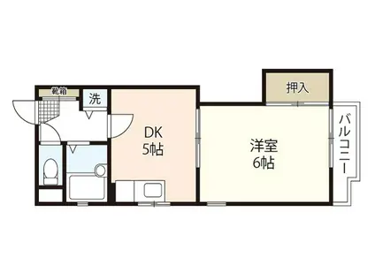 パークサイドYNY(1DK/2階)の間取り写真