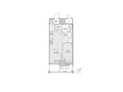 グランデュール富士(1LDK/5階)の間取り写真