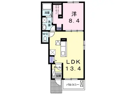 サンフラワー ヤード(1LDK/1階)の間取り写真